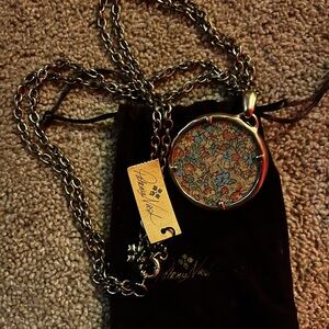 Patricia Nash Floral Pendant Necklace - Silver and Multicolor